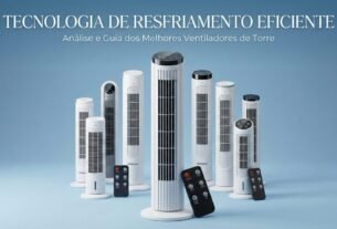 Vários ventiladores de torre em exibição.