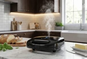 Sanduicheira Elétrica preparando lanche.