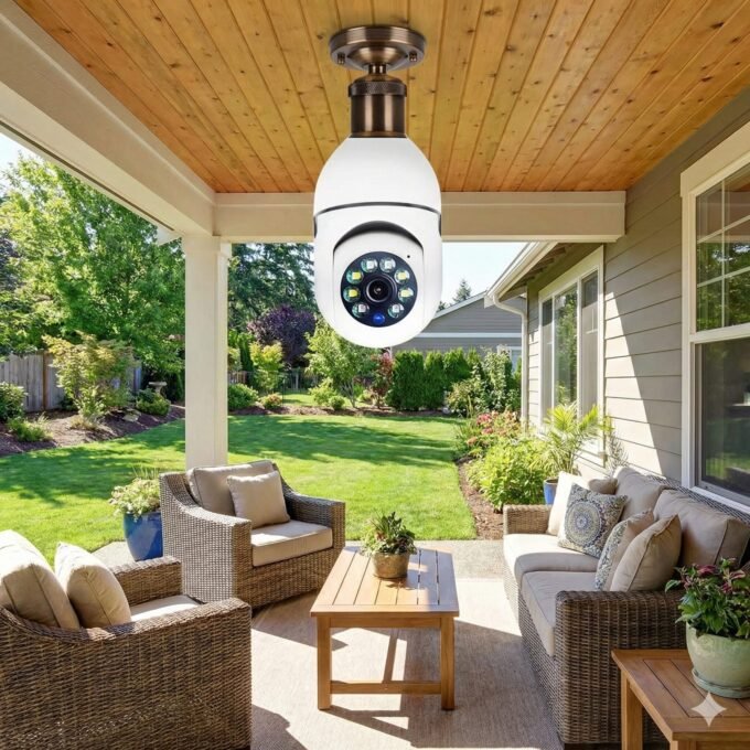 Câmera Lampada De segurança na varanda